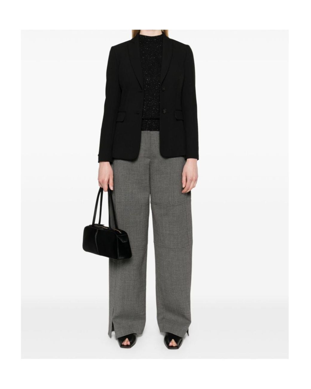 Peserico Black Single-Breasted Suit Jacket