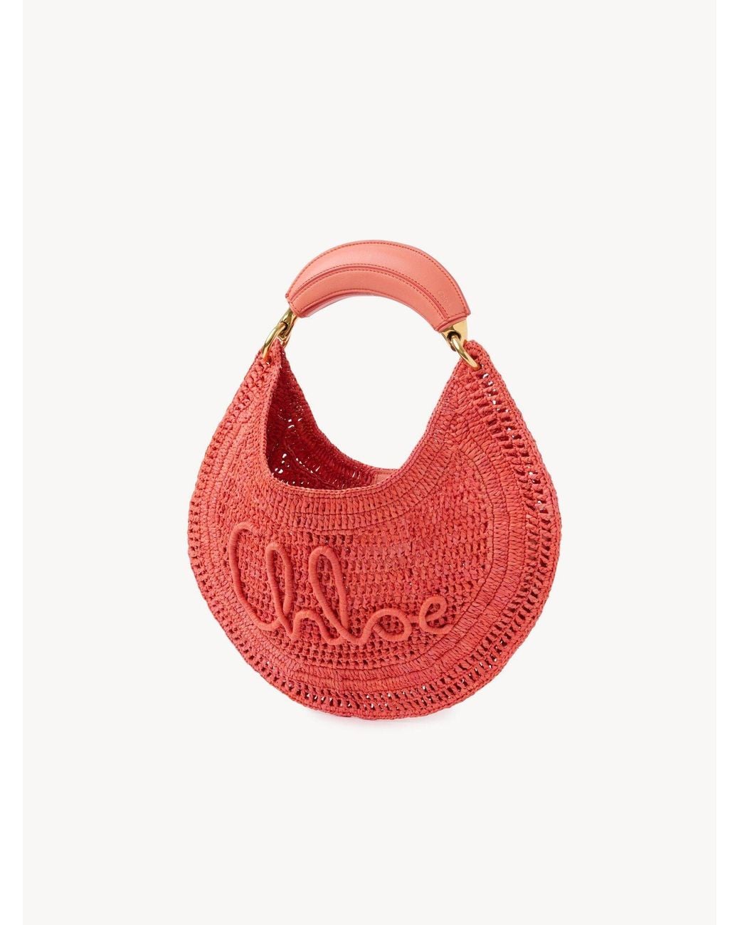 Chloé Red Chloé Summer Banana Woven Shoulder Bag