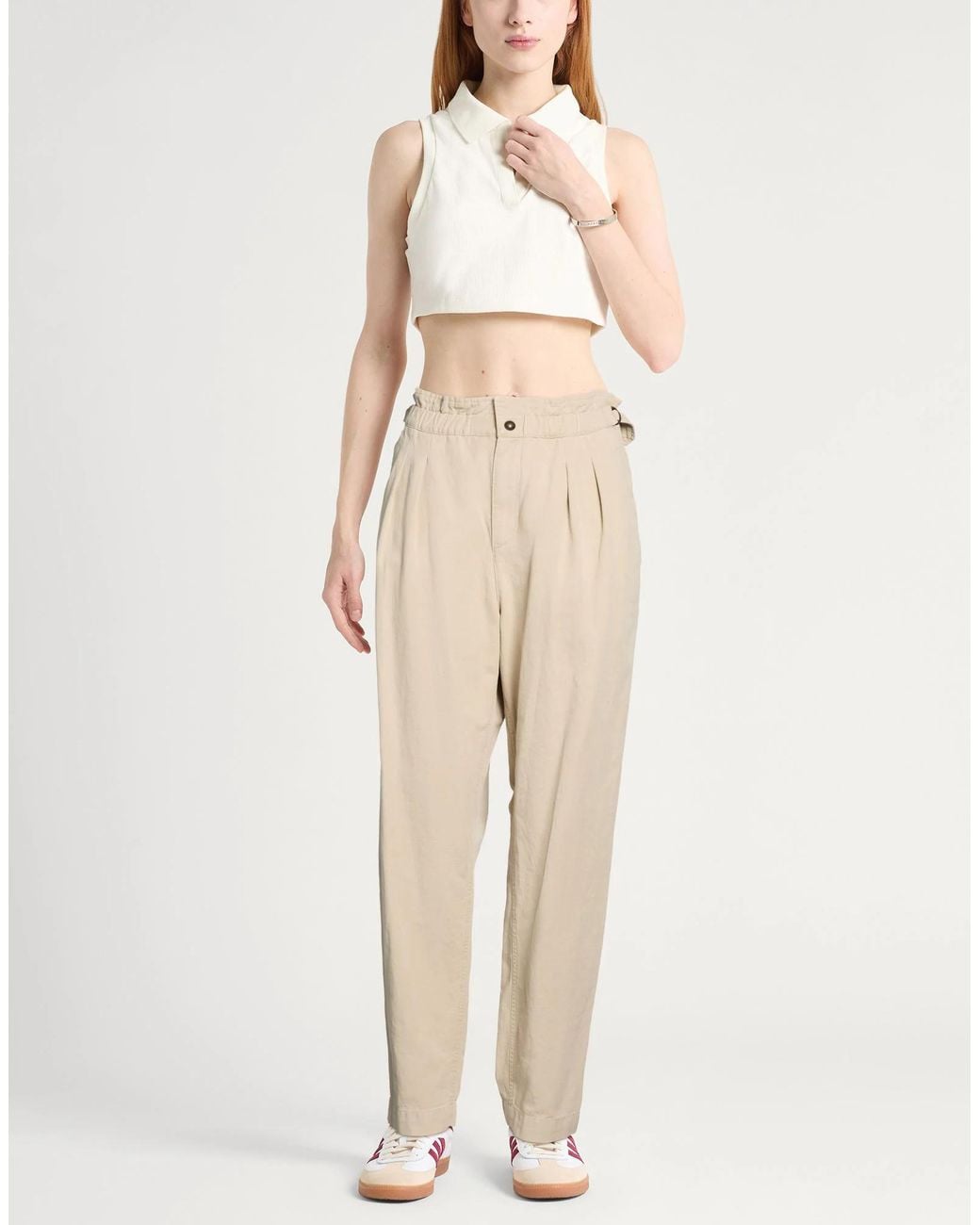 Isabel Marant Natural Solid-Colored Straight-Leg Pants
