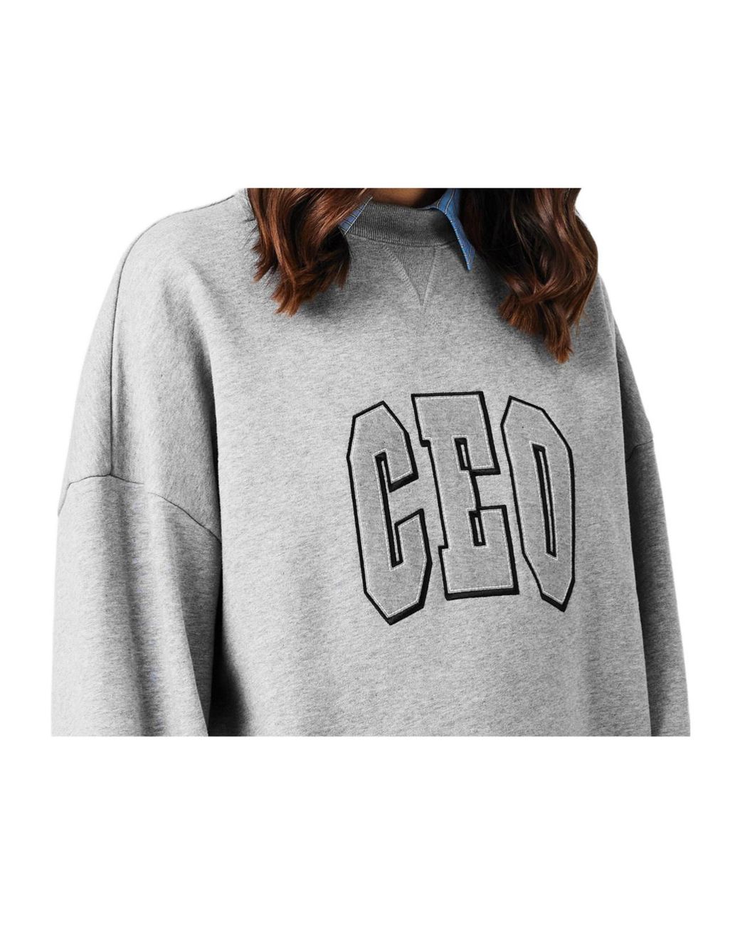 Balenciaga Gray Crew Neck Long-Sleeve Sweatshirt