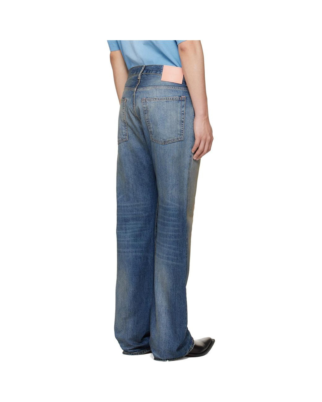 Acne Blue Logo Patch Denim Jeans for men