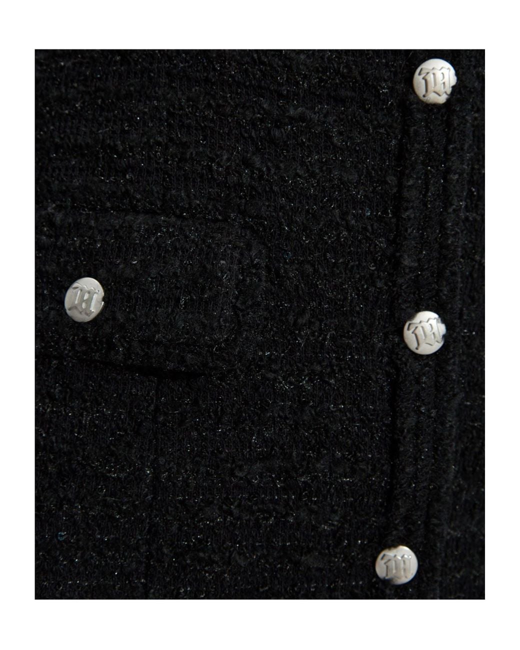 M I S B H V Black Button-Up Tweed Dress