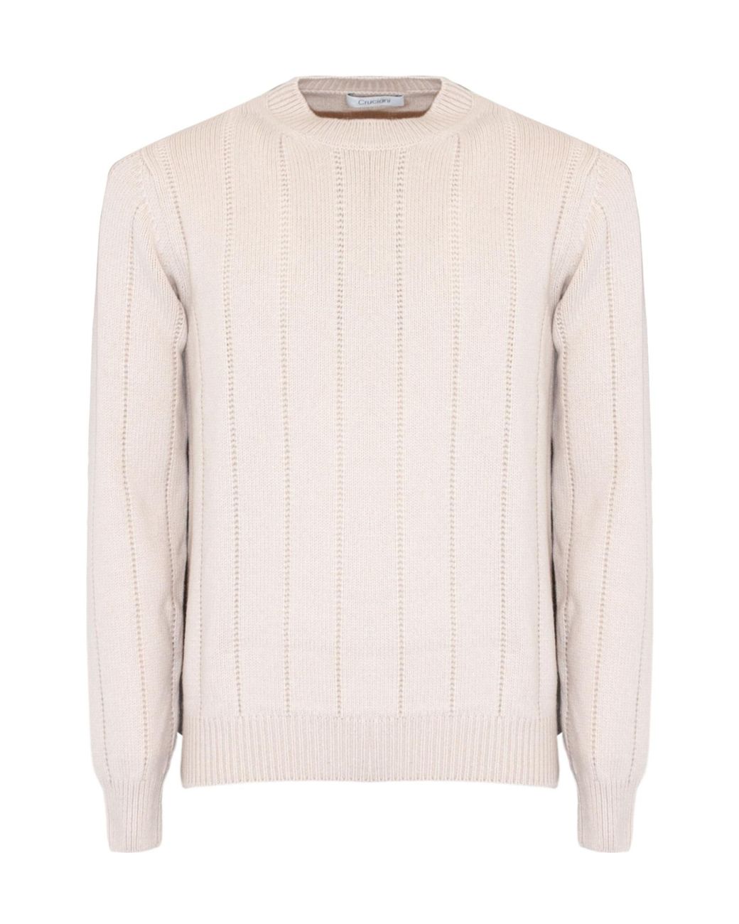 Cruciani Pink Ribbed Crew Neck Knitted Sweater for men