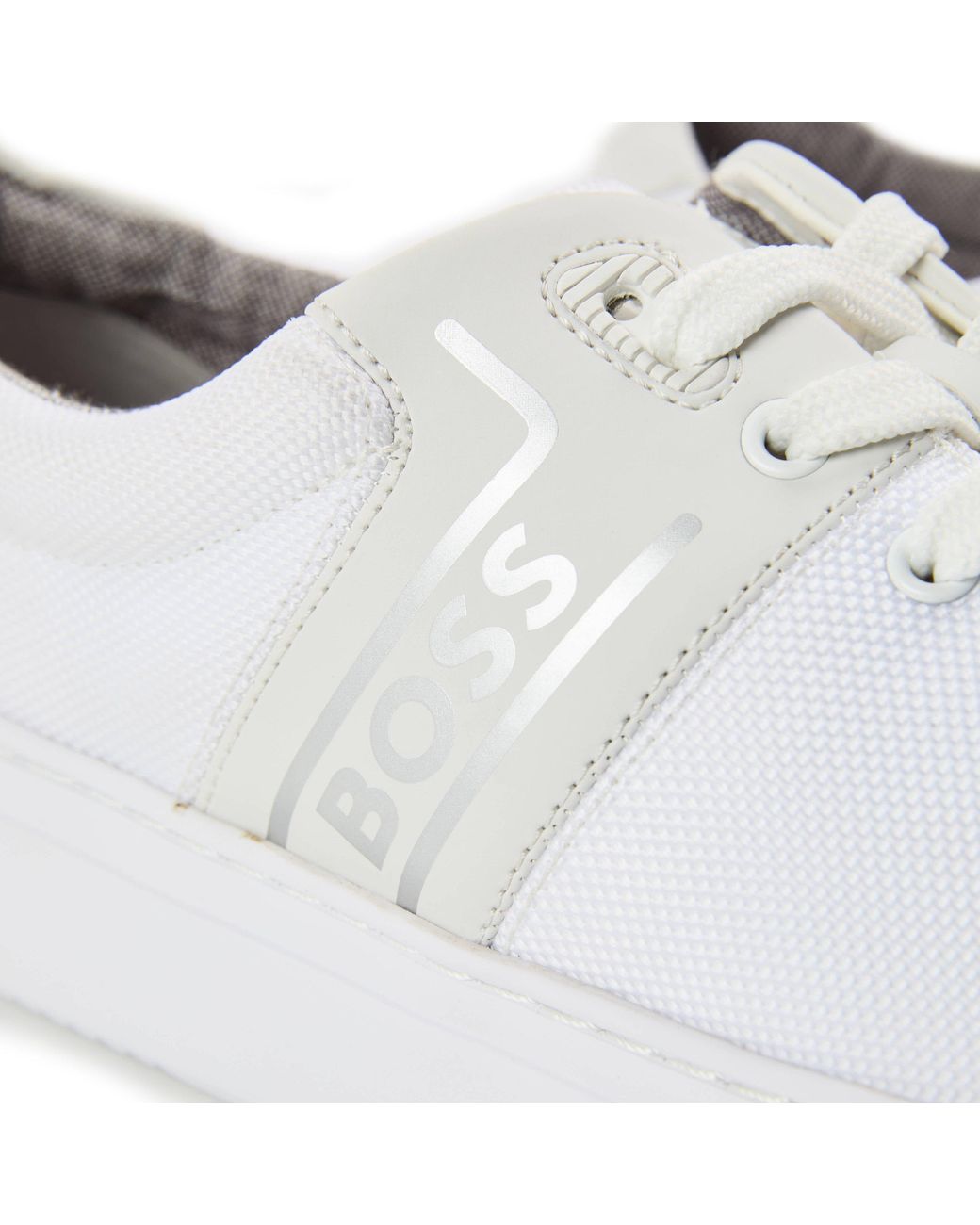 Boss White Classic Low-Top Trainers for men