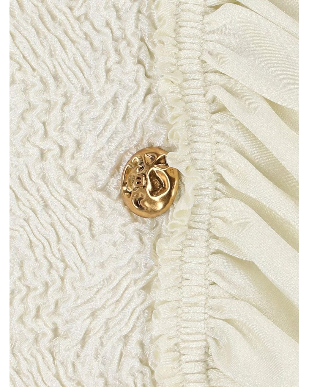 Alexander Wang White Ruffle-Trim Smocked Jacket