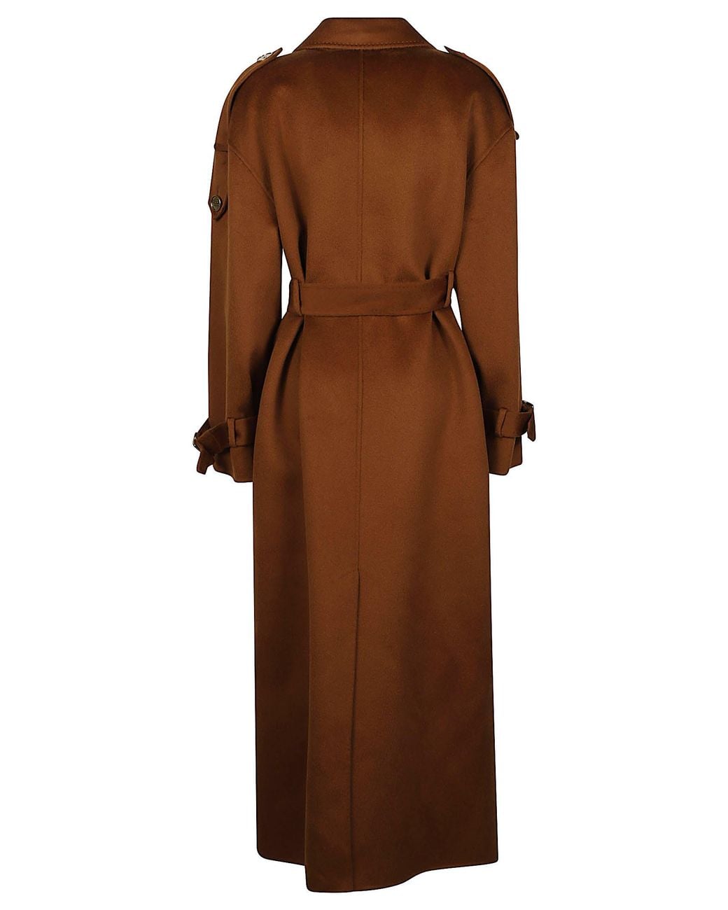Elisabetta Franchi Brown Belted Double-Breasted Coat