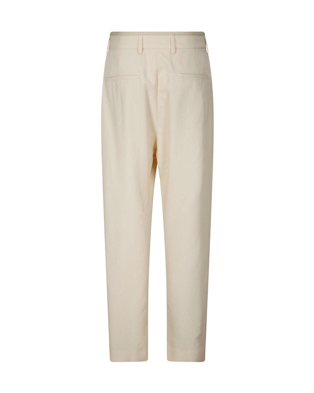 Lemaire White Pleated Wide-Leg Pants
