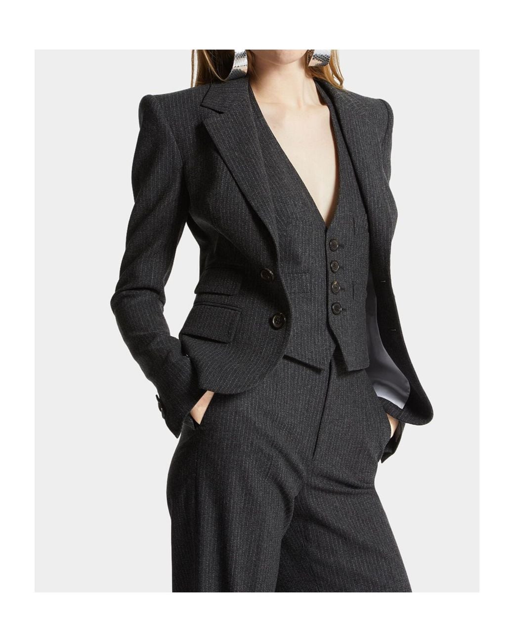 DSquared² Blue Pinstripe Pattern Blazer
