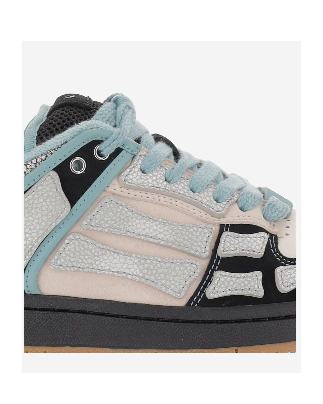 Amiri Gray Round Toe Lace-Up Sneakers for men