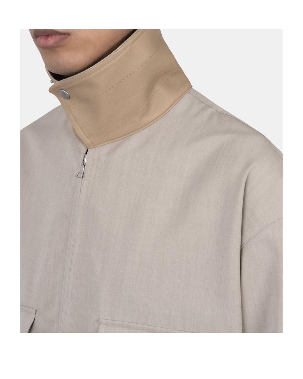Auralee Brown Wool Collar Casual Jacket for men
