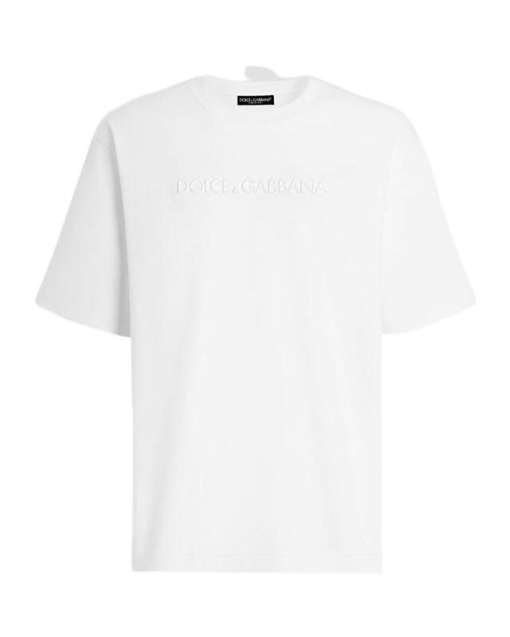 Dolce & Gabbana White Embossed Logo T-Shirt for men