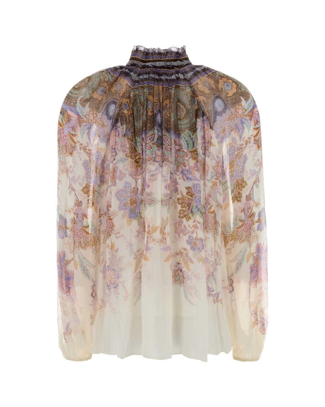 Zimmermann Pink Luna Billow Printed Blouse