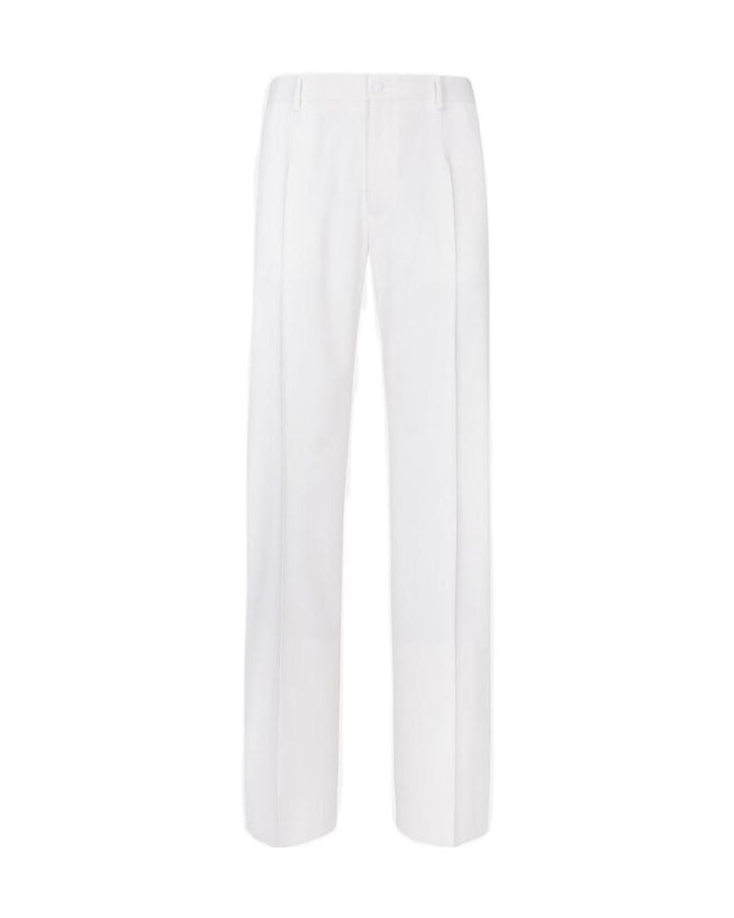 Dolce & Gabbana White Straight Leg Pants for men