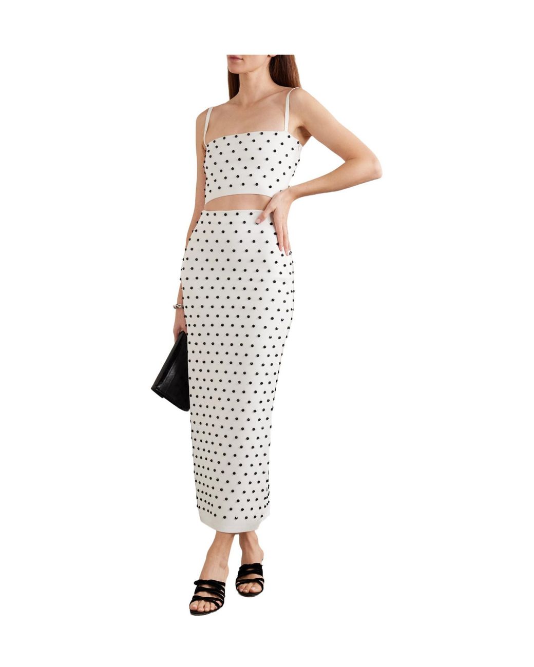 Carolina Herrera Multicolor Cropped Crystal-Embellished Knitted Top