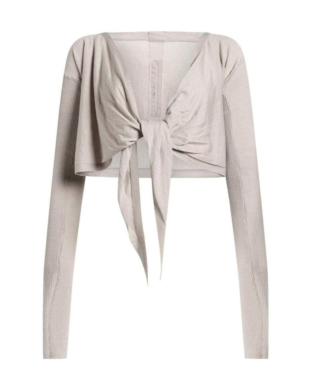 Rick Owens White Solid-Color Thin Knit Sweater