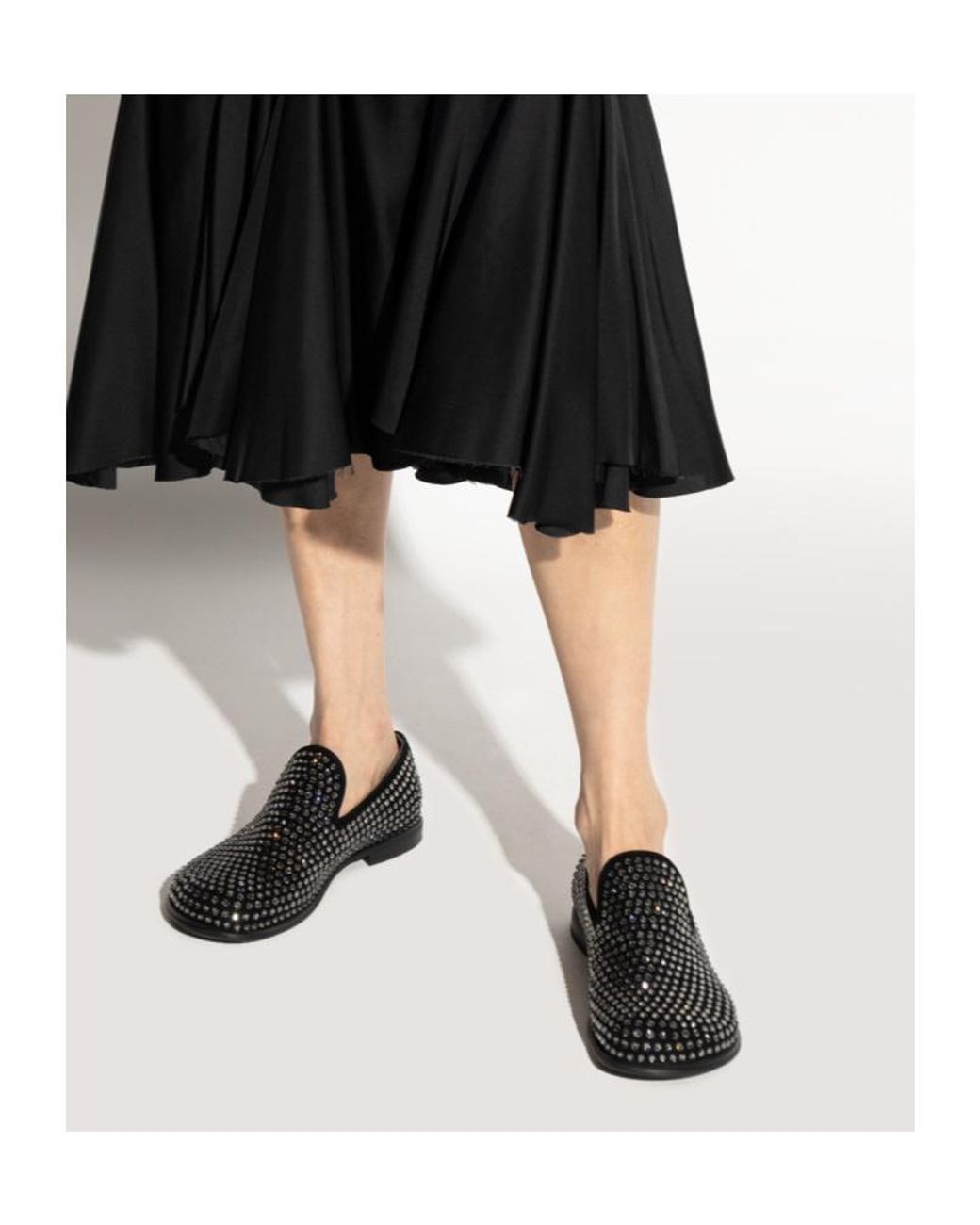 J.W. Anderson Black Crystal-Embellished Loafers