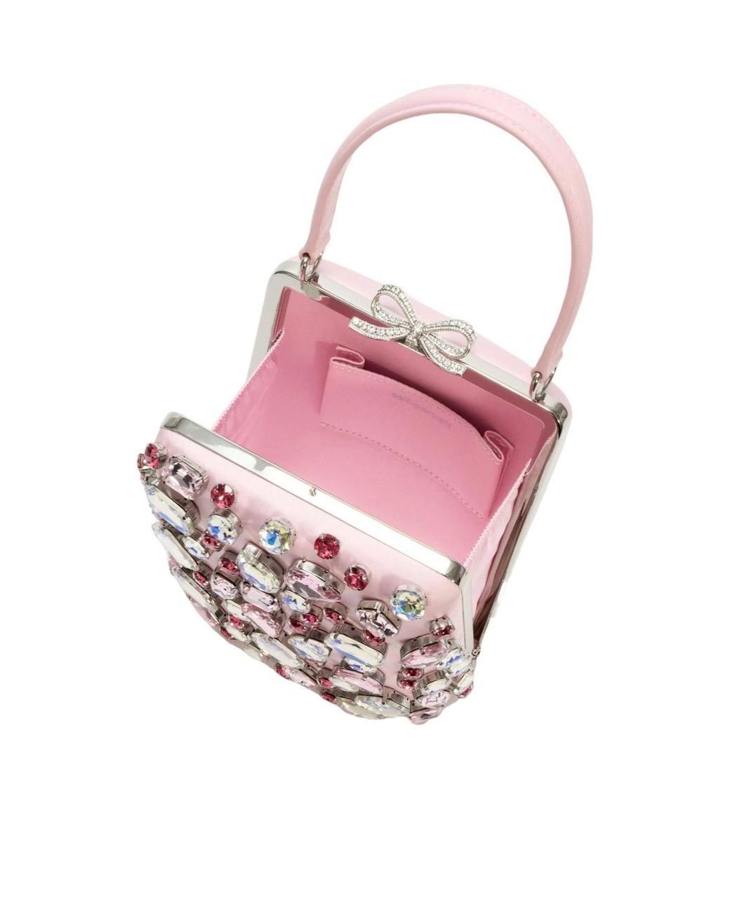 Self-Portrait Pink Embellished Top Handle Clutch Bag