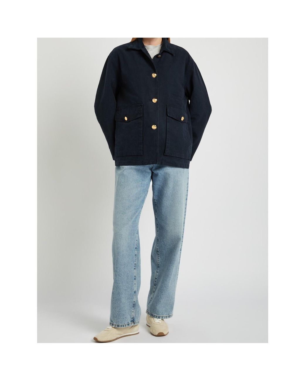 Nili Lotan Blue Button-Front Casual Jacket