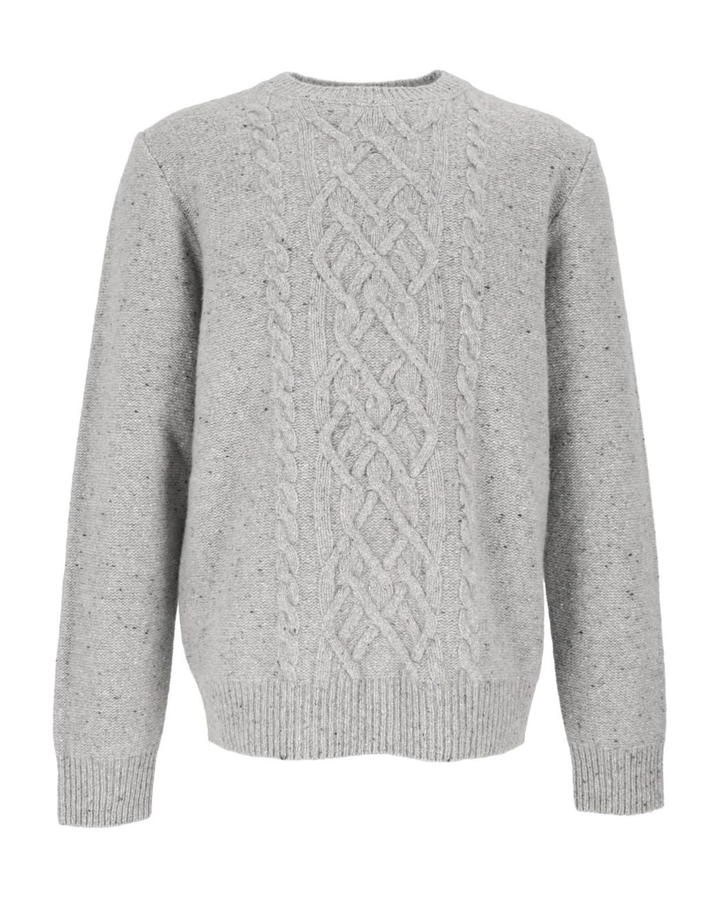 Peserico Gray Cable-Knit Sweater for men