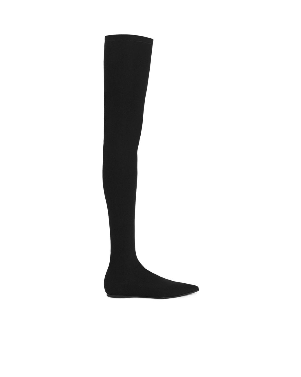 Dolce & Gabbana Black Stretch Jersey Thigh-High Boots