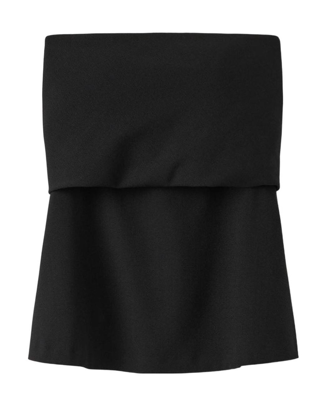Totême Black Totême Logo Printed Crepe Tube Top