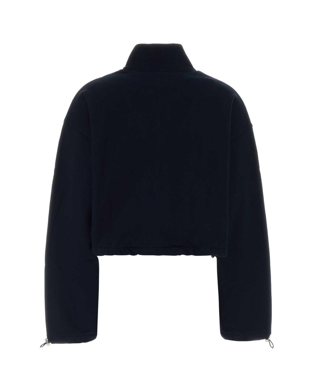 Miu Miu Blue Zip-Up Cropped Sweatshirt