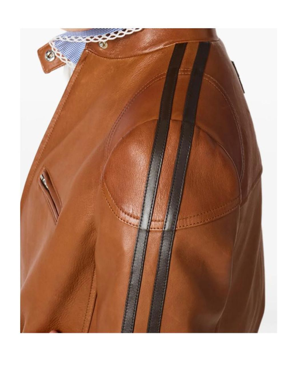 Miu Miu Brown Nappa Leather Jacket