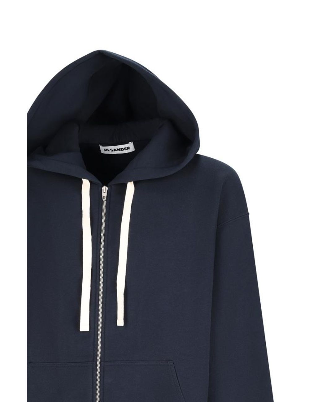 Jil Sander Blue Zip-Up Hoodie for men