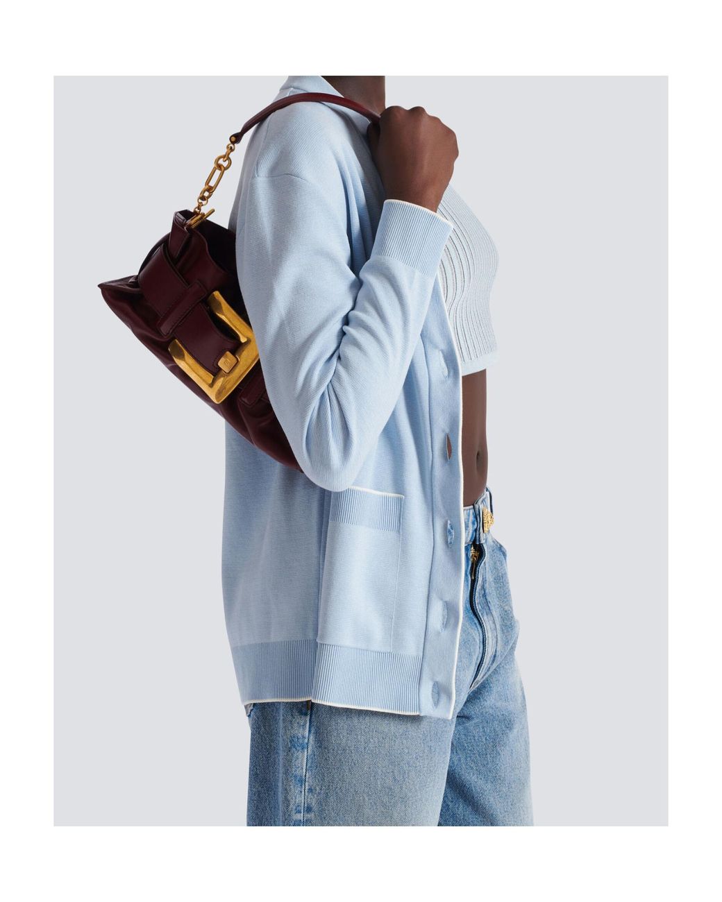 Balmain Purple Mini Anthem Bag