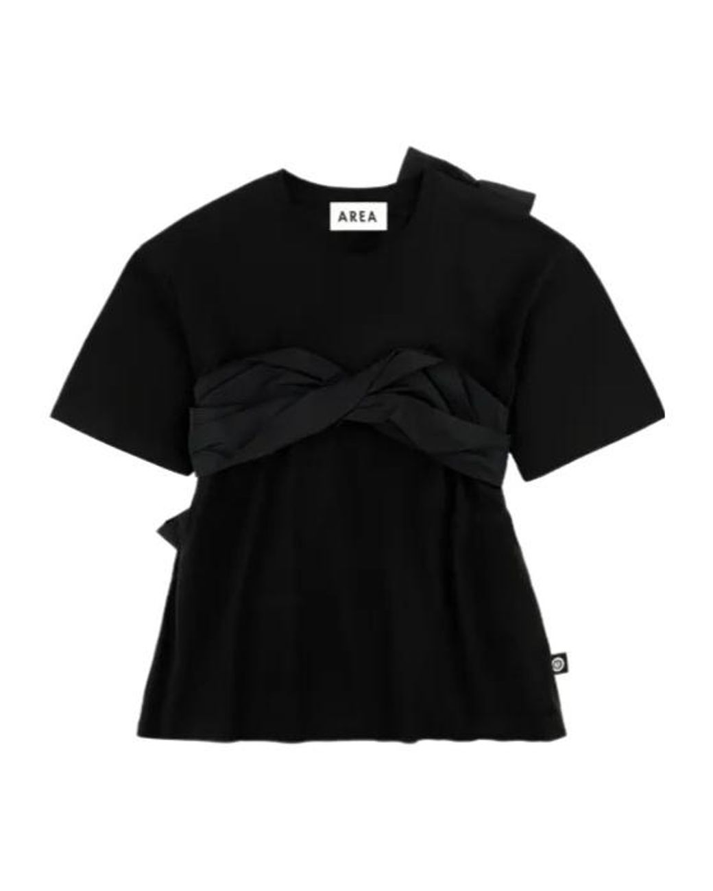 Area Black Taffeta-Knot T-Shirt