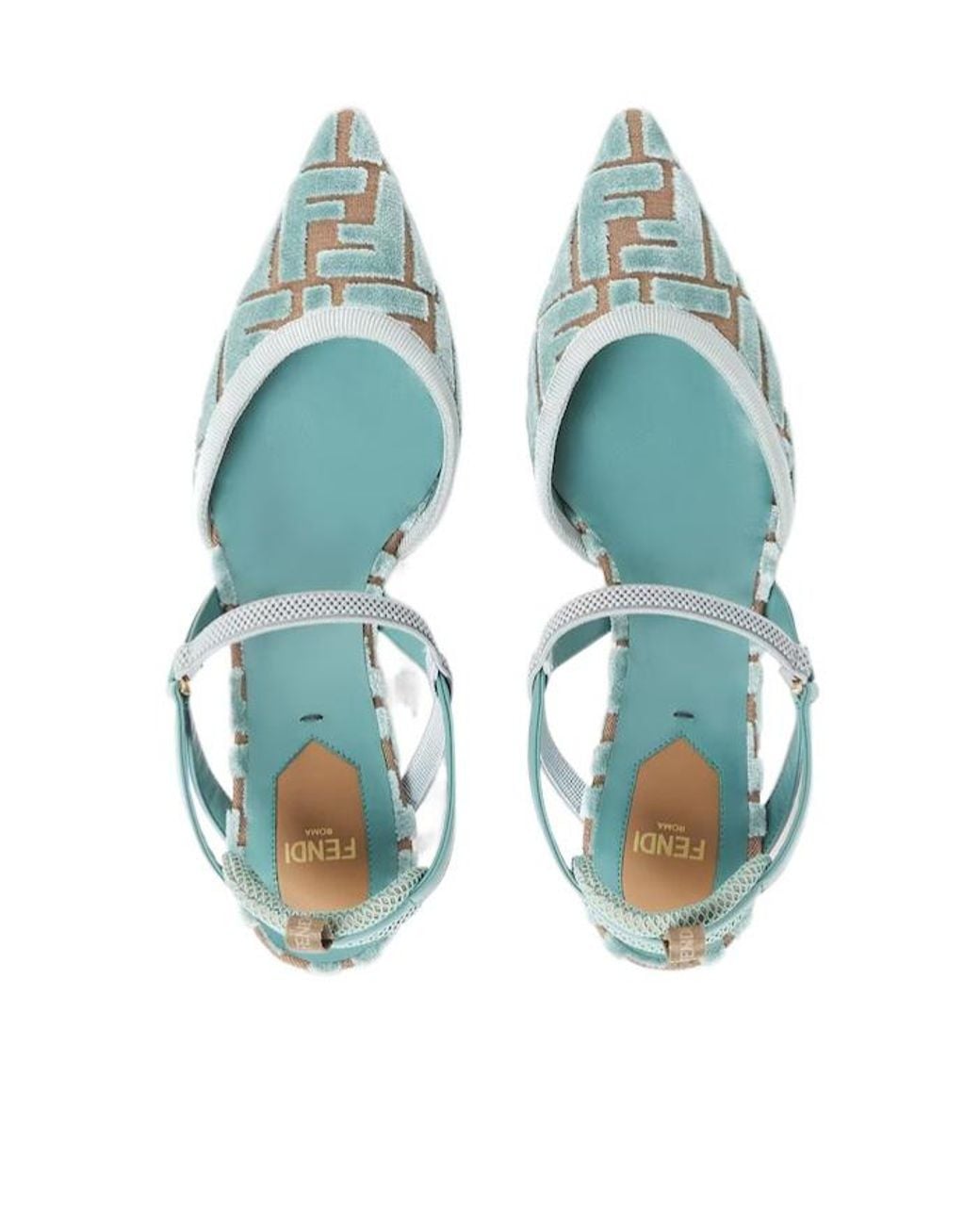 Fendi Blue Medium-Heeled Slingbacks