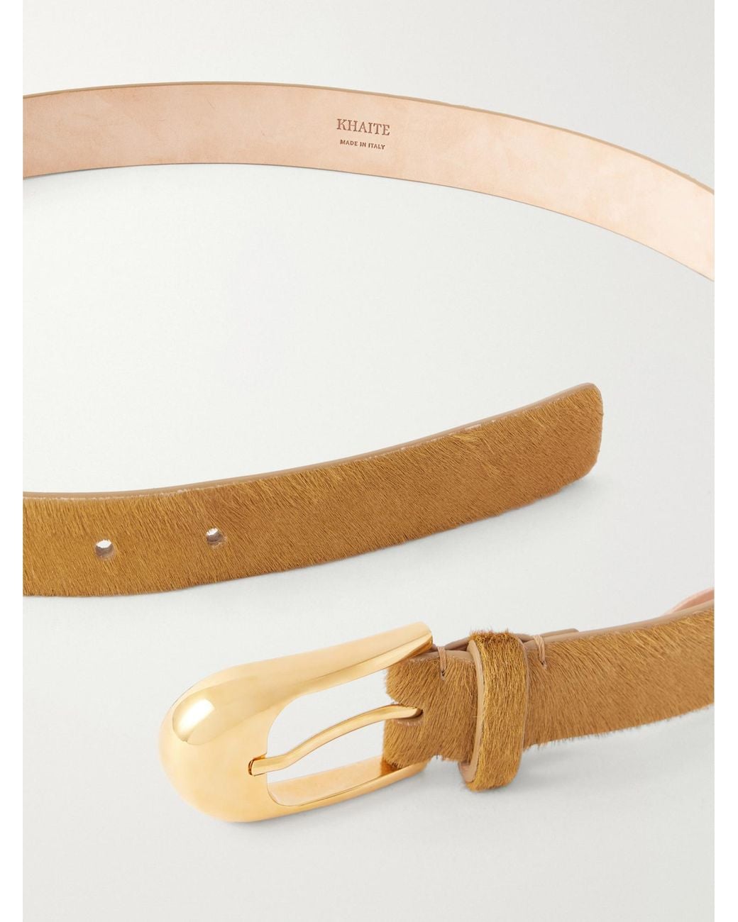 Khaite Natural Dome Calf Hair Belt