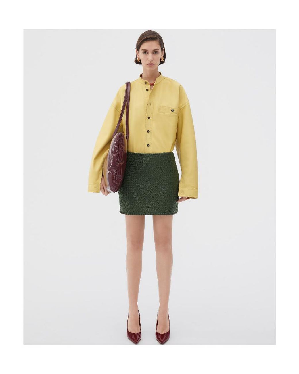 Bottega Veneta Black Intrecciato Mini Skirt