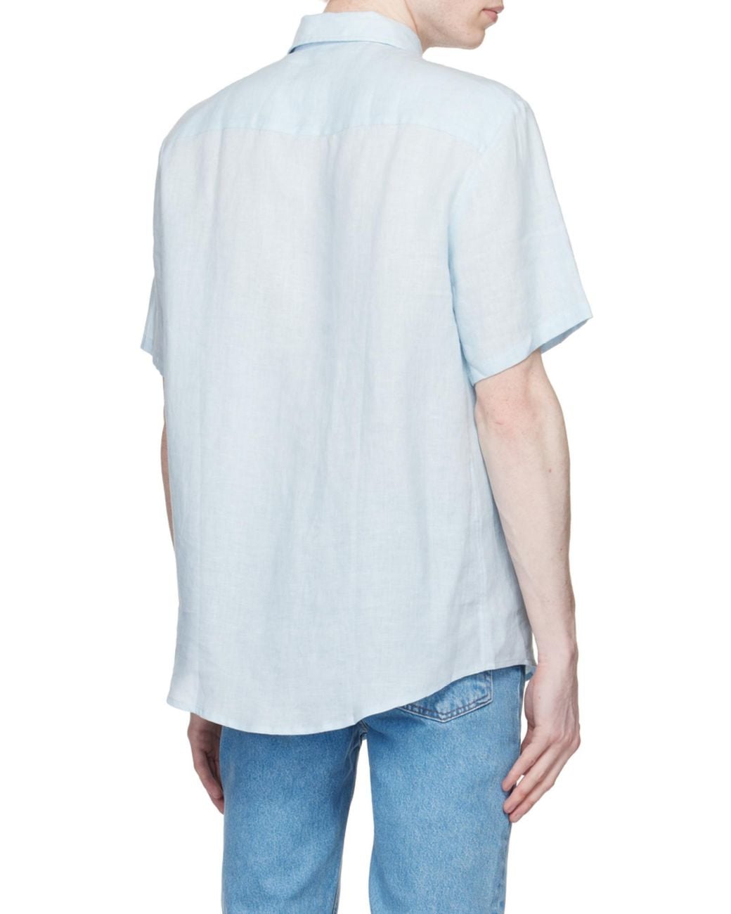 A.P.C. Blue Buttoned Short Sleeved Shirt for men