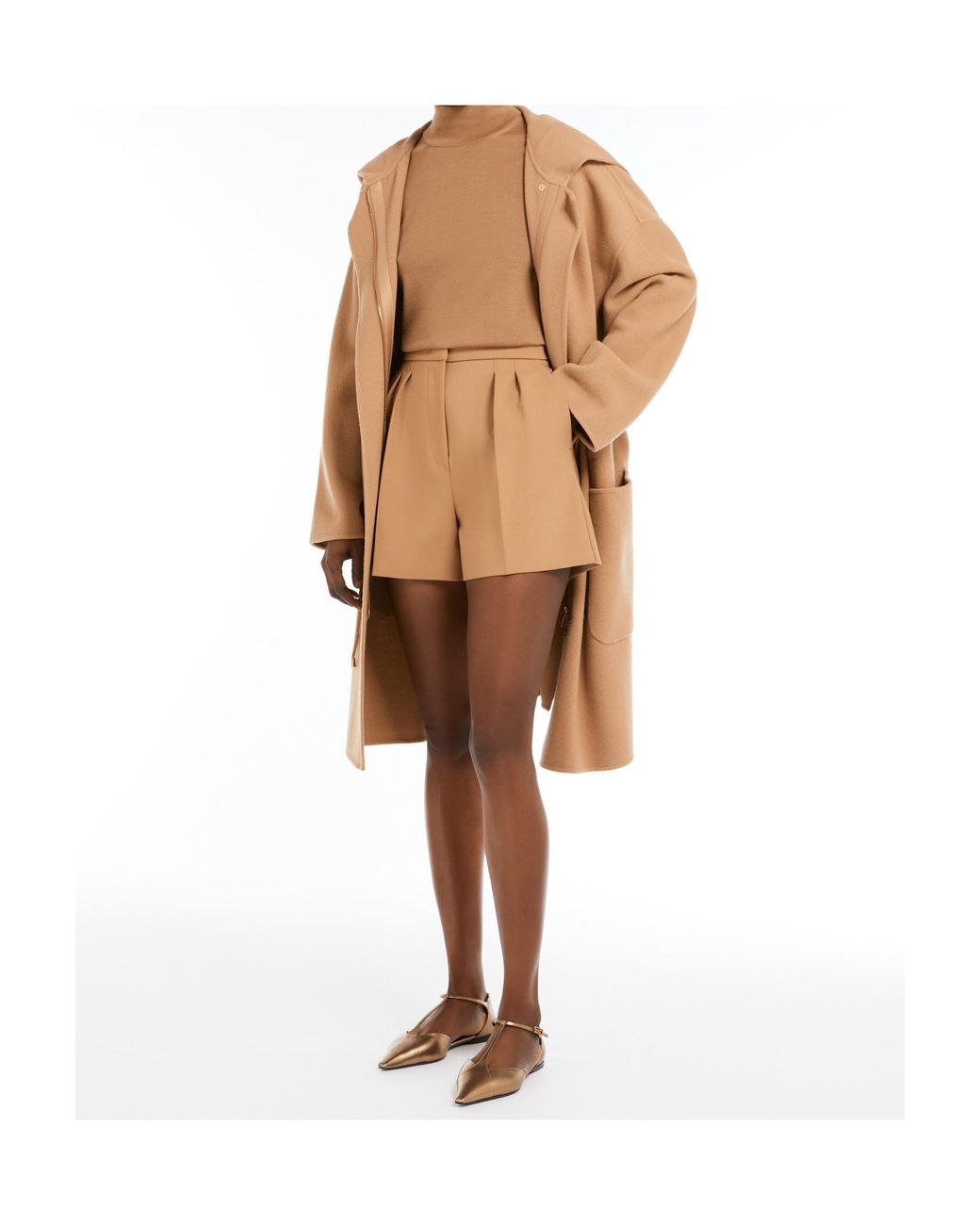 Max Mara Natural Cecina High Neck Half-Sleeved Jumper