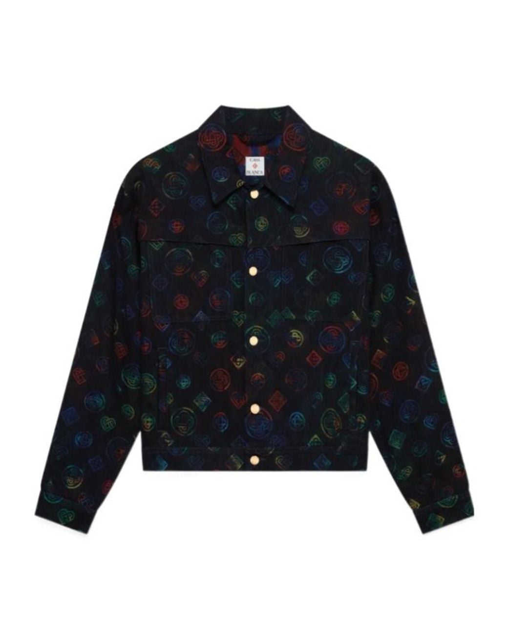 Casablanca Blue Heatmp Monogram Denim Jacket for men