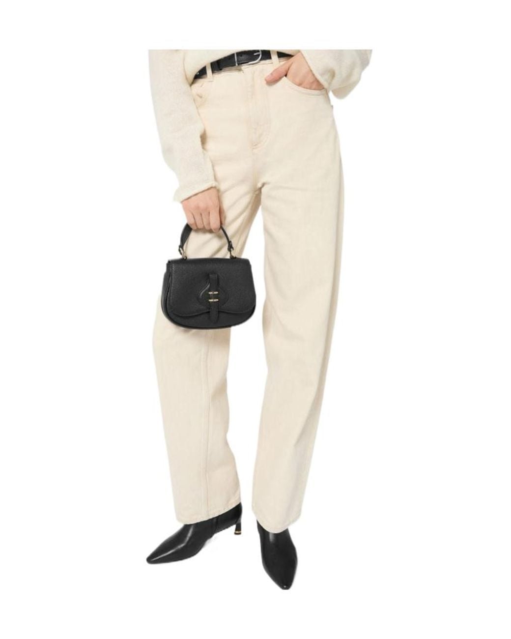 Coccinelle Black Mavery Grained-Leather Mini Bag