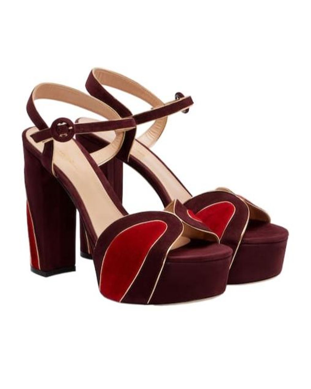 Gianvito Rossi Red 125 Suede Platform Sandals