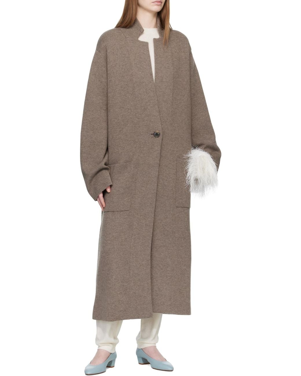 Lisa Yang Brown Buttoned Pocket Cardicoat