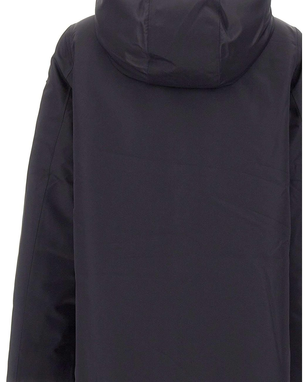 K-Way Blue Long Hooded Parka Coat