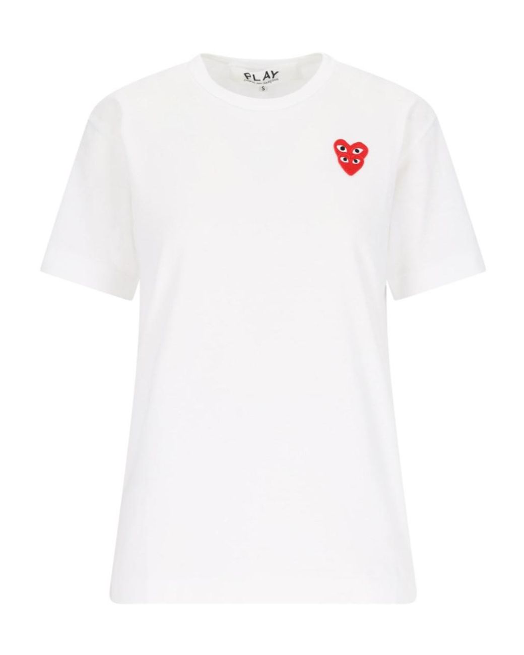 COMME DES GARÇONS PLAY White Comme Des Garçons Play Double Heart Crewneck T-Shirt for men