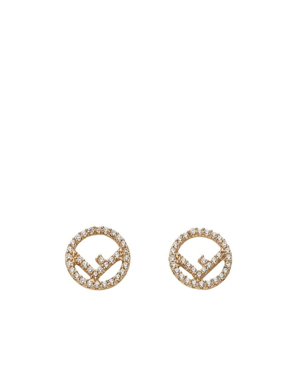 Fendi Metallic Logo Embellished Earrings