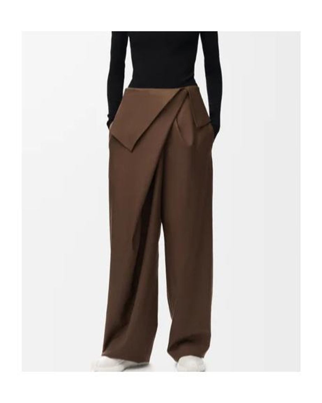 Loewe Brown Wool Pleated Trousers