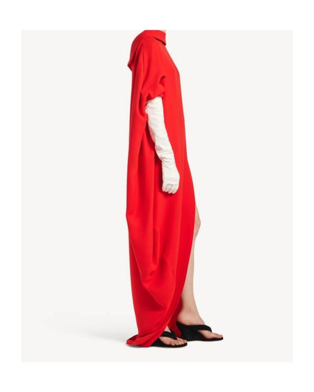 Balenciaga Red Draped Dress
