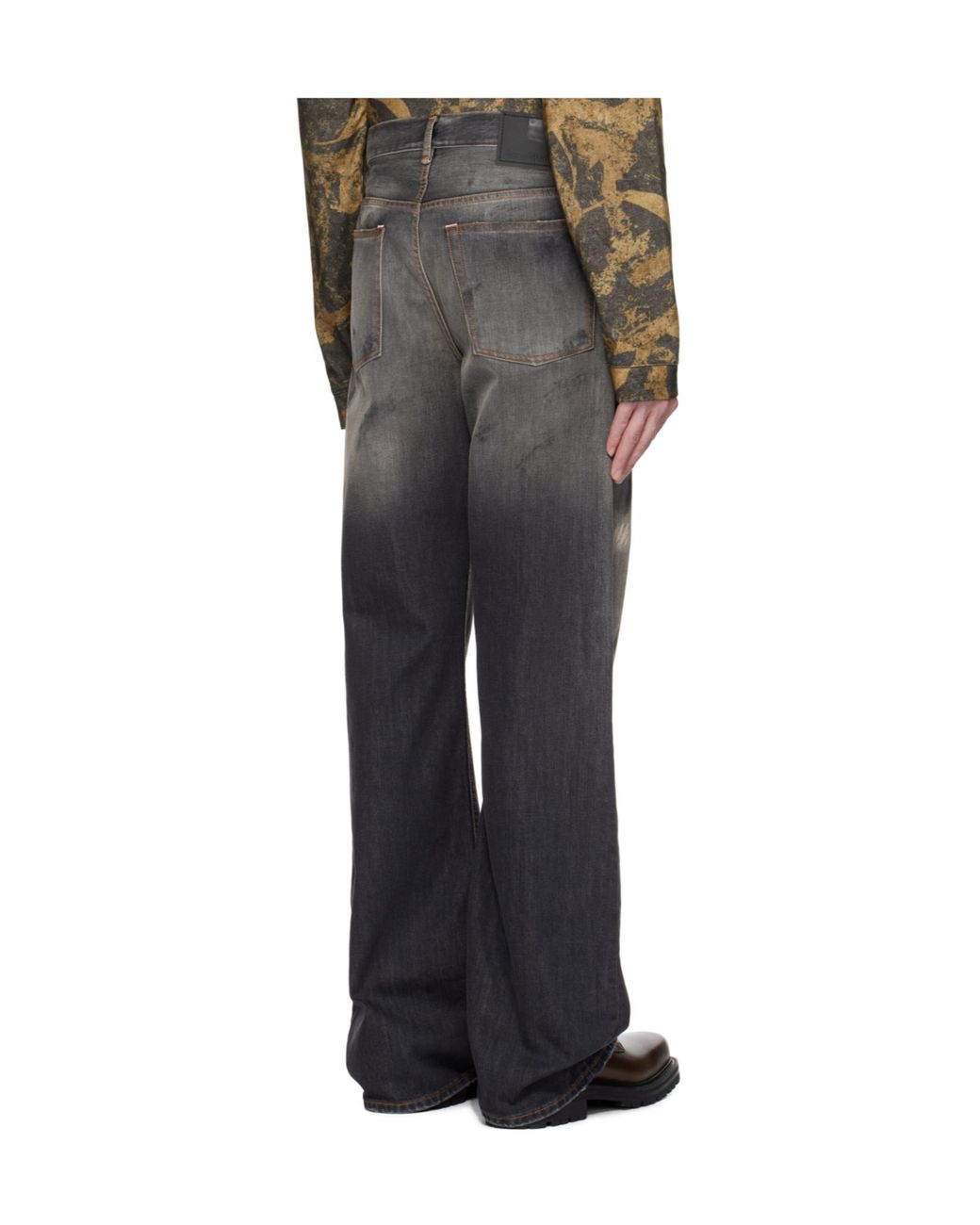 Acne Gray Loose-Fit Distressed Jeans for men