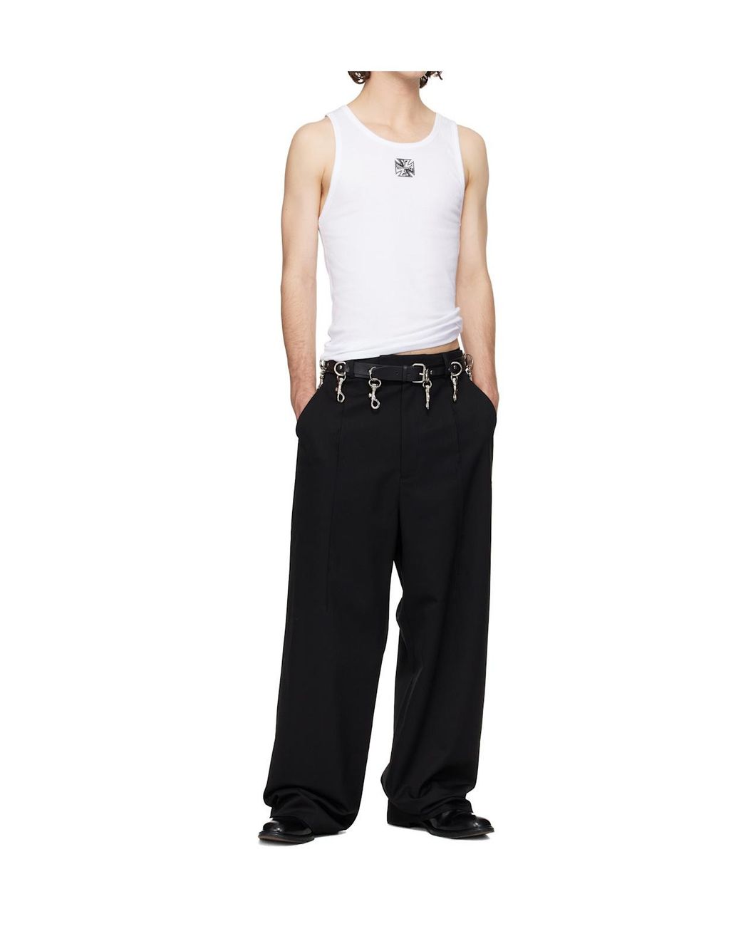 Vetements White Metal Clip Belt for men