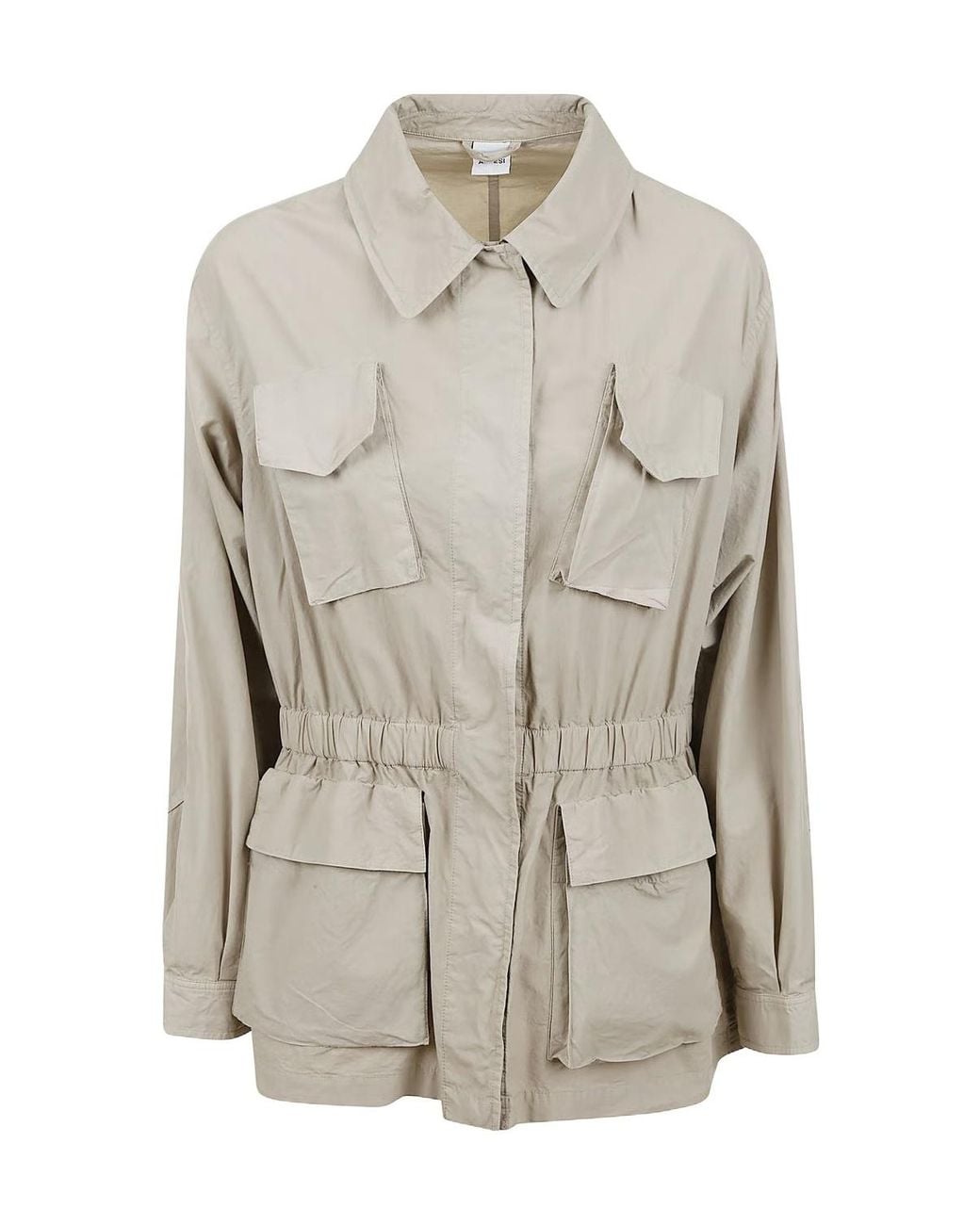 Aspesi Gray Drawstring Utility Jacket