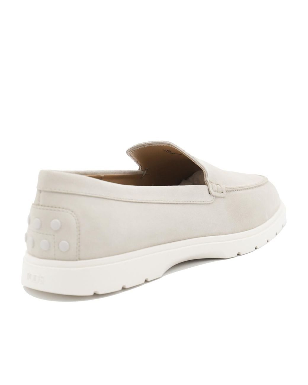 Tod's White Logo Embossed Slip-On Loafers for men