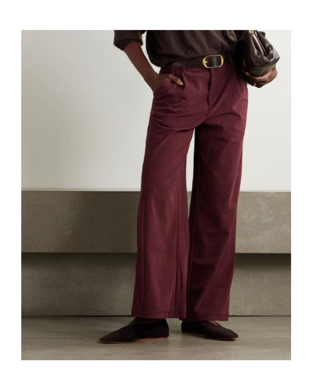 Varley Red Casual Pants With Belt Loops