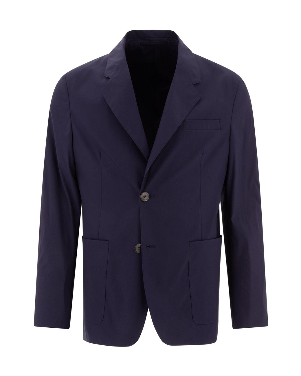 Prada Blue Single-Breasted Cotton Blend Jacket for men